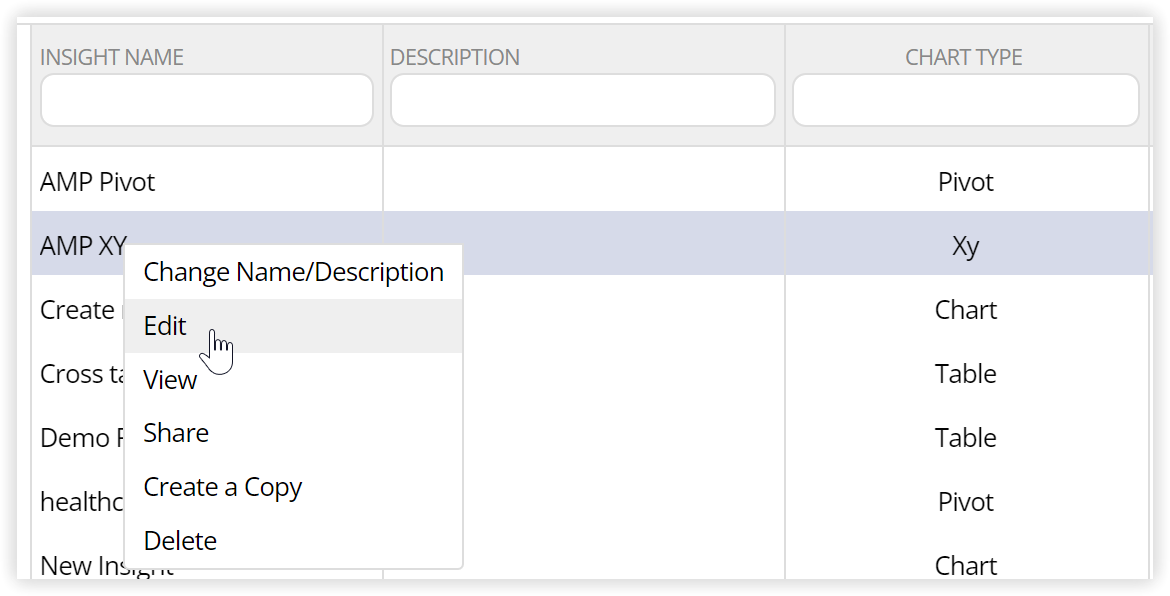 Defining / Editing an XY Graph